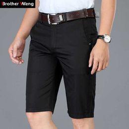 Men's Shorts Classic Style Summer Men's Slim Casual Shorts 2023 New Business Fashion Solid Color Elastic Force Cotton Khaki Short Pants Brand L230719