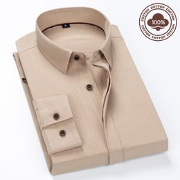 Men's Casual Shirts style Pure cotton Mens Long sleeves High Quality Business Soft Dress Social Regular Fit Male Shirt 230719