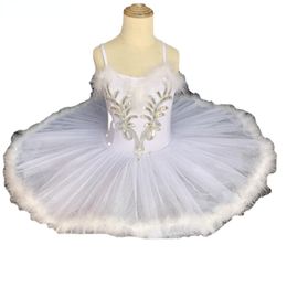 Dancewear Klasik Balerin Tutu Dans Elbise Kostümleri Çocuk Çocuk Kız Beyaz Profesyonel Küçük Swan Lake Jimnastik Şişkinlik Maydeleri Bale Elbise 230718