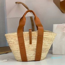 Designer Straw Beach tote Summer 2023 Shoulder straw Shopping Bags woman large Knitting Handbag basket pochette bucket