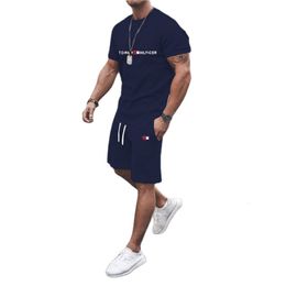 Men's Tracksuits Letter Solid Digital Summer 3D Print Fashion Short Sleeved 2 Piece Set Men Plus Size O Neck Tracksuit Elements Hip Hop Casual 230719