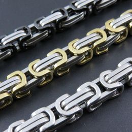 Colors 50cm-120cm Customizes Stainless Steel Byzantine Chain Heavy Huge Necklace For Man Fashion Jewelry Chains264W