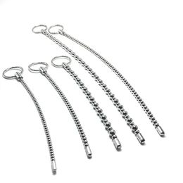 Stainless Steel Urethral Sound Dilators Sounding Penis Plug Beads sexy Toys For Men Catheters Insert244K