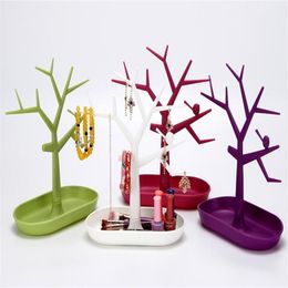 2pcs New Jewellery Bracelet Necklace Earring Ring Display Stand Organiser Holder Plastic Bird Tree Jewellery Cosmetic Display Rack2080