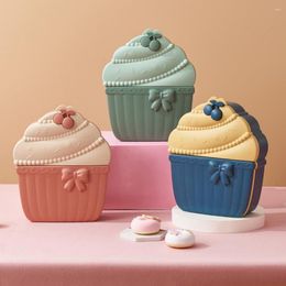 Plates Cute Cupcake Snack Box With Lid 5 Compartments Grade Plastic Afternoon Tea Dessert Candy Fruit Storage Container Kitchen