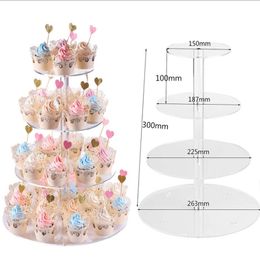 Cake Tools Multi Layer Round Acrylic Crystal Wedding Stand Display Shelf Cupcake Holder Plate Birthday Party Decoration Stands Molds 230719