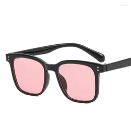 Sunglasses 2023 Square Women Men Fashions Rivet Clear Classic UV400 Sun Glasses Trends For Transparent Shades Vintage