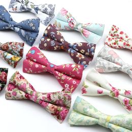 Bow Ties Men's Adjustable Vintage Floral Printed Bowtie Cotton Soft Butterfly Panda Flower Pattern Groom Prom Party Accessories Gift