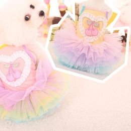 Dog Apparel Love Cherry Pettiskirt Cute Pet Clothes Outfit Puppy Dress Girl Dresses For Small Dogs Luxury Strawberry