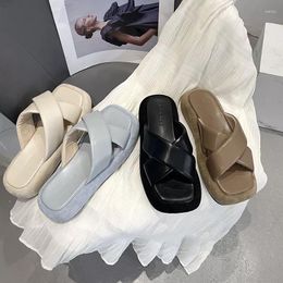 Slippers Summer Outdoor Fashion Words Beach Shoes Women's Sandals For Girls Flat Open Toe Flats Women