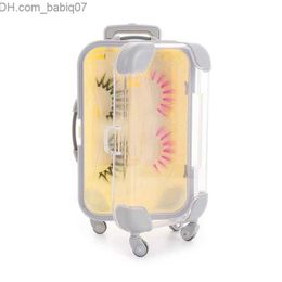 False Eyelashes False Eyelashes 1PC Mini Trolley Luggage For Lovely Suitcase Lashes Decoration Plastic Miniature Toy Trunk Cute Eyelash Box Z230719