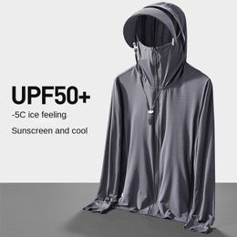 Мужские толстовки с капюшоном Upf50, уличная одежда из ледяного шелка, защита от солнца, летнее УФ-легкое дышащее пальто для маленьких мальчиков 230718
