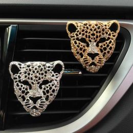 Interior Decorations Bling Car Air Freshener In Auto Interior Decor Aroma Car Diffuser Vent Clip Diamond Leopard Solid Perfume Girls Car Accessories x0718