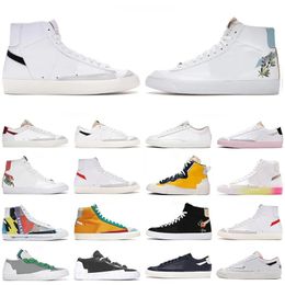 Blazer Mid 77 Vintage Blazers Jumbo Low Sneakers Женщины повседневные туфли черная белая многоцветная белая индиго -зеленая мужская дизайнерская платформа тренеры