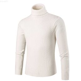Men's Sweaters Autumn Winter Turtleneck Sweater Men Fashion Slim Fit Knitted Sweater Turtleneck Pullovers Mens Casual Solid Colour Knit Sweater L230719