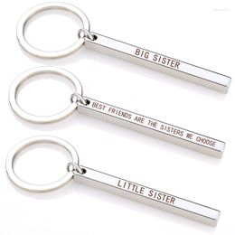 Keychains Big Sister Little Engraved Keychain Sisters Friendship Key Chain Pendant Gift For Friends
