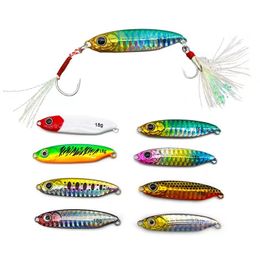 Luya bait long cast blue knife iron bare board perch hard bait with feather black nickel three book hook Luya iron plate