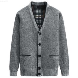 Men's Sweaters New Cardigan Men Autumn Winter Thick V Neck Knitted Sweater Coats Causal Warm Knitted Cardigan Men Fashion Mens Clothing 2021 L230719