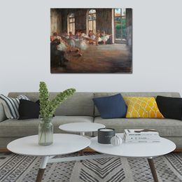 Modern Canvas Art Ballet Rehearsal Art Dance Edgar Degas Painting Handmade Dancer Artwork High Quality