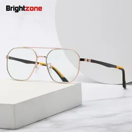 Sunglasses Brightzone Double Beam Pilot Square Prescription Eyeglass Frame Men Women Ultra Light TR90 Leg Anti Blue Glasses Eyewear