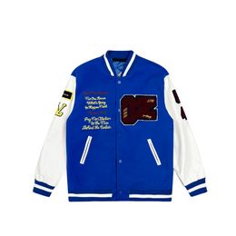 Louis Vuitton Oz Varsity Jacket (SS19) Blue/White Men's - SS19 - US