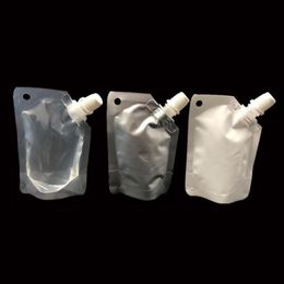 50ml Stand Up Drinking Package Transparent Pout Bag White Doypack Spout Pouch Bags For Beverage Milk QW8768307b