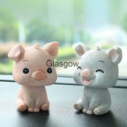 Interior Decorations Cute Shaking Head Pig Doll Car Ornaments Auto Interior Dashboard Toys Home Decor Bobblehead Pig Figures Kids Gift Accessories x0718