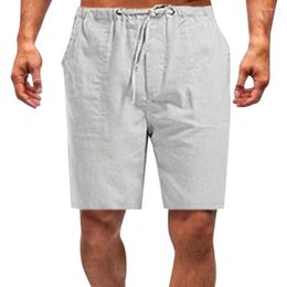 Men's Shorts Loose High Drawstring Elastic Casual Solid Colour Trunks With Pockets Holiday Vacation Travel Beach Male Clothing