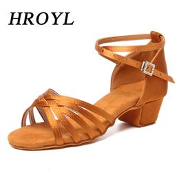 Dance Shoes High quality arrival wholesale girls Children/child/kids ballroom tango salsa latin dance shoes low heel shoes 20 colors 230719