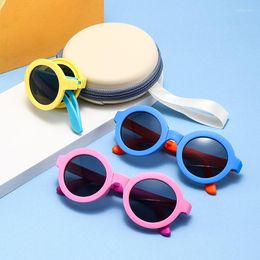 Sunglasses Children's Fashion Foldable Round Frame Cute Outdoor Sun Protection UV400