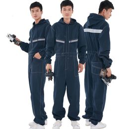 Men's Tracksuits Denim work clothes suit welding machine repair dirt resistant wear resistant coveralls factory workshop overalls men 230719