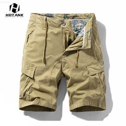 Men's Shorts Mens Summer Cotton Loose Cargo Shorts 2023 New Fashion Casual Multi Pocket Short Pants Men Khaki Tactical Overalls Shorts L230719