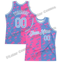 Mens Tank Tops Customized pink palm tree inverted basketball shirt 3D printing mens summer sports vest LBX07 230718