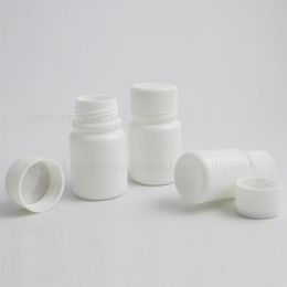500pcs White plastic bottle with screw cap 10ml 15ml bottles for pills HDPE medical capsule container with tamper proof cap295q