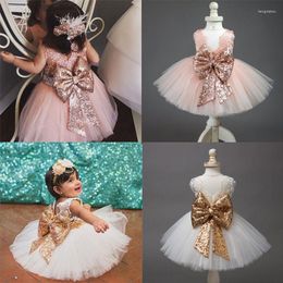 Girl Dresses 2023 Fashion Sweet Princess Party Dress Toddler Baby Girls 2 Style Sleeveless O-Neck Sequined Floral Solid Lace Tutu 0-10Y