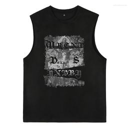 Men's Tank Tops Summer Oversize Vintage T-Shirt Men Printed Baggy Tees Fashion Korean Streetwear Short Sleeved Clothing Male Plus Size 3XL