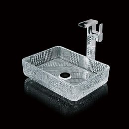 Luxury Silver WhiteTransparent Countertop Handmade Washbasin Art Bathroom sink Glassware Wash Basin2404