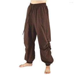 Men's Suits Adult Men Pirate Pants Vintage Medieval Renaissance Lounge Costume Loose Viking Black Brown Trouser