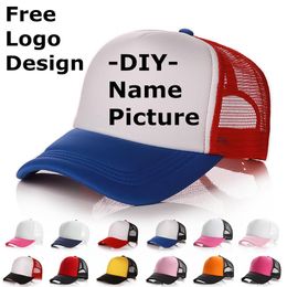 Factory Custom Design Personality DIY Trucker Hat Baseball Cap Men Women Blank Mesh Adjustable Hat Adult gorras254I