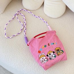 Evening Bags Cute Cartoon Embroidery Women's Bucket Crossbody Fashion Sweet Girls Small Tote Purse Handbags Lovely Female Shoulder Bag