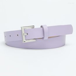 Belts Pin Buckle PU Ladies Simple Belt Fashion Silver Button Dress Jeans Decorated Solid Color Women