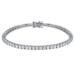 Real Solid 925 Silver 15-21cm Tennis Bracelet Jewellery Pave Full 3mm of 5A CZ Eternal Gift for Wife Fine Jewellery296k