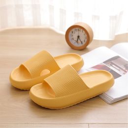 Thick soled home slippers for women in summer soft and comfortable indoor environment cool mop fecal sensation slipper Black