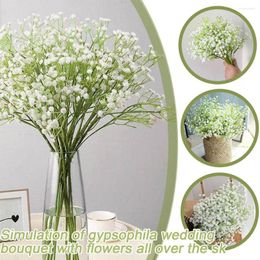 Decorative Flowers 30cm White Gypsophila Artificial Wedding DIY Bouquet Decoration Arrangement Plastic Babies Breath Fake Flower Home Decor