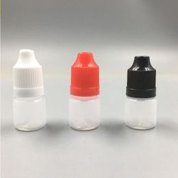 5000Pcs/Lot Pe Bottle 3ml Plastic Small Empty Dropper Bottles 3CC E Liquid Bottle with Needle Tip ChildProof Cap Rpiou