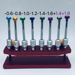 Watch Repair Kits 8Pcs Screwdrivers Base Stand 0.6mm 0.8mm 1.0mm 1.2mm 1.4mm 1.6mm Cross Slotted Screwdriver Tools