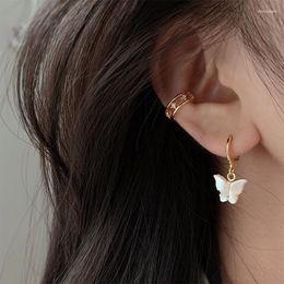 Stud Earrings Elegant 18k Gold Earrrings For Woman Butterfly Shell Earring Fashion Charm Wedding Jewelry Joyeria Fina Para Mujer Fine