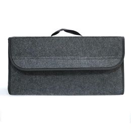 Portable Large Anti Slip Compartment Boot Storage Organiser Tool Bag Car Storage Bag Car Trunk Organiser Soft Felt Storage Box3186