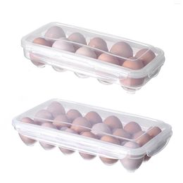 Storage Bottles Egg Holder Container For Refrigerator With Handle And Lid 10/18 Grid Kitchen Box Transparent PP Dispenser