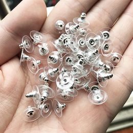 500pcs DIY Craft Accessories Silicon Stud Earring Back Stoppers Ear Post Nuts Jewellery Findings Components Gold and Silver245z